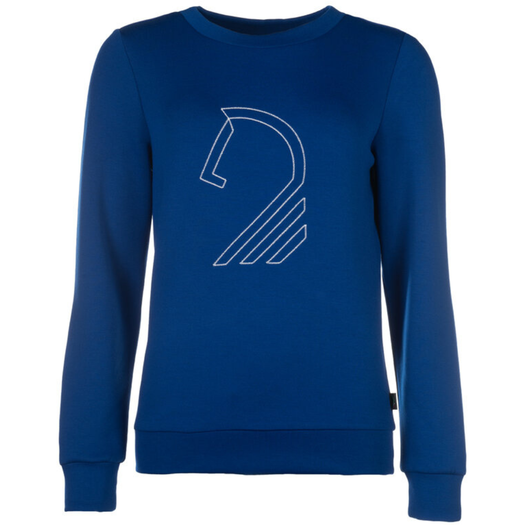 Blue sweater / jumper by Lauria Garrelli, soft, breathable fabric, winter.