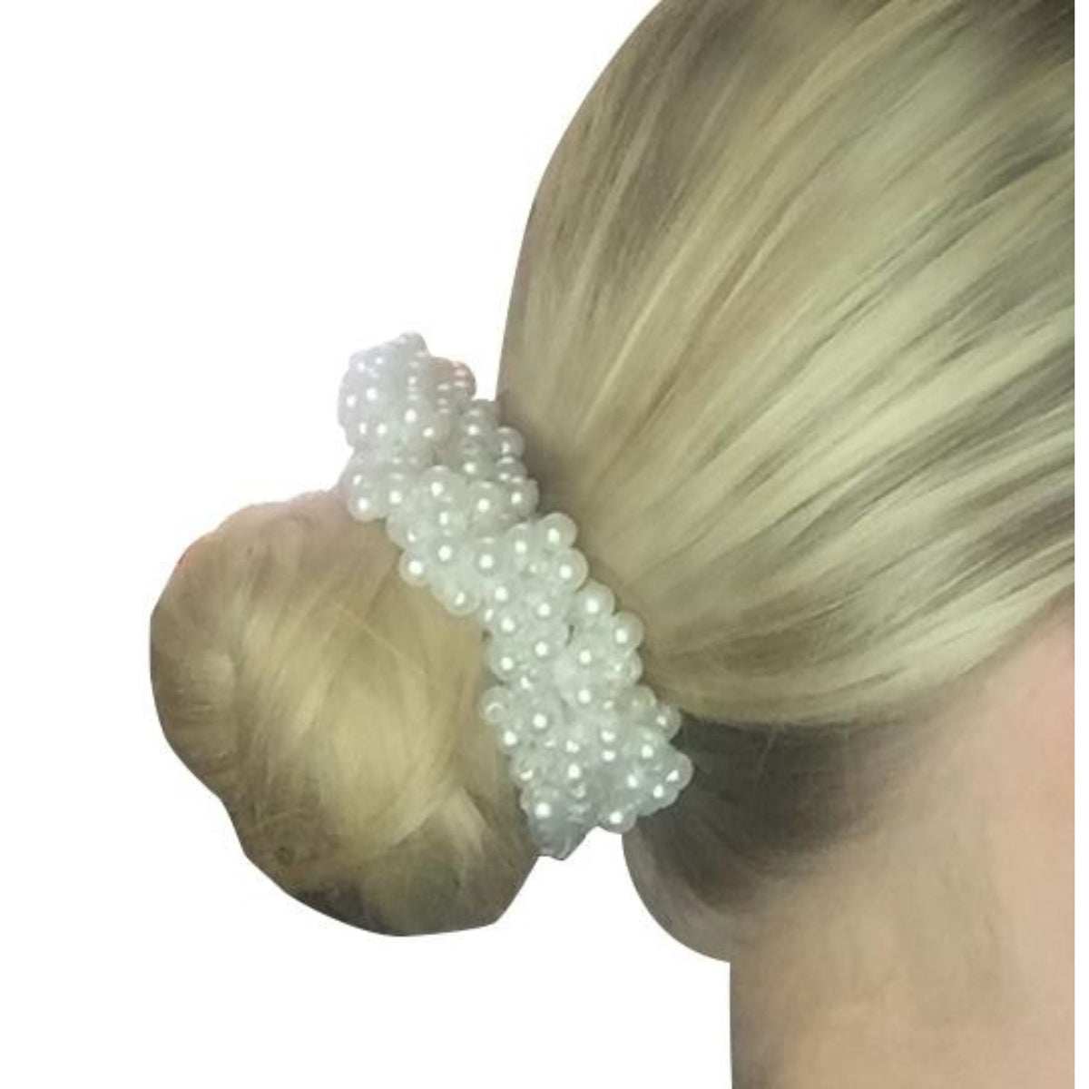 White Pearl Net In A Bun.
