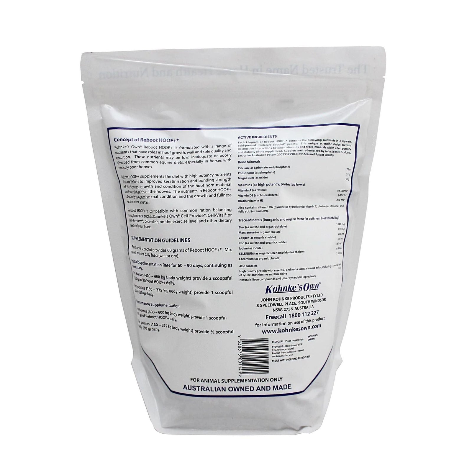 1.5 kg bag of supplement