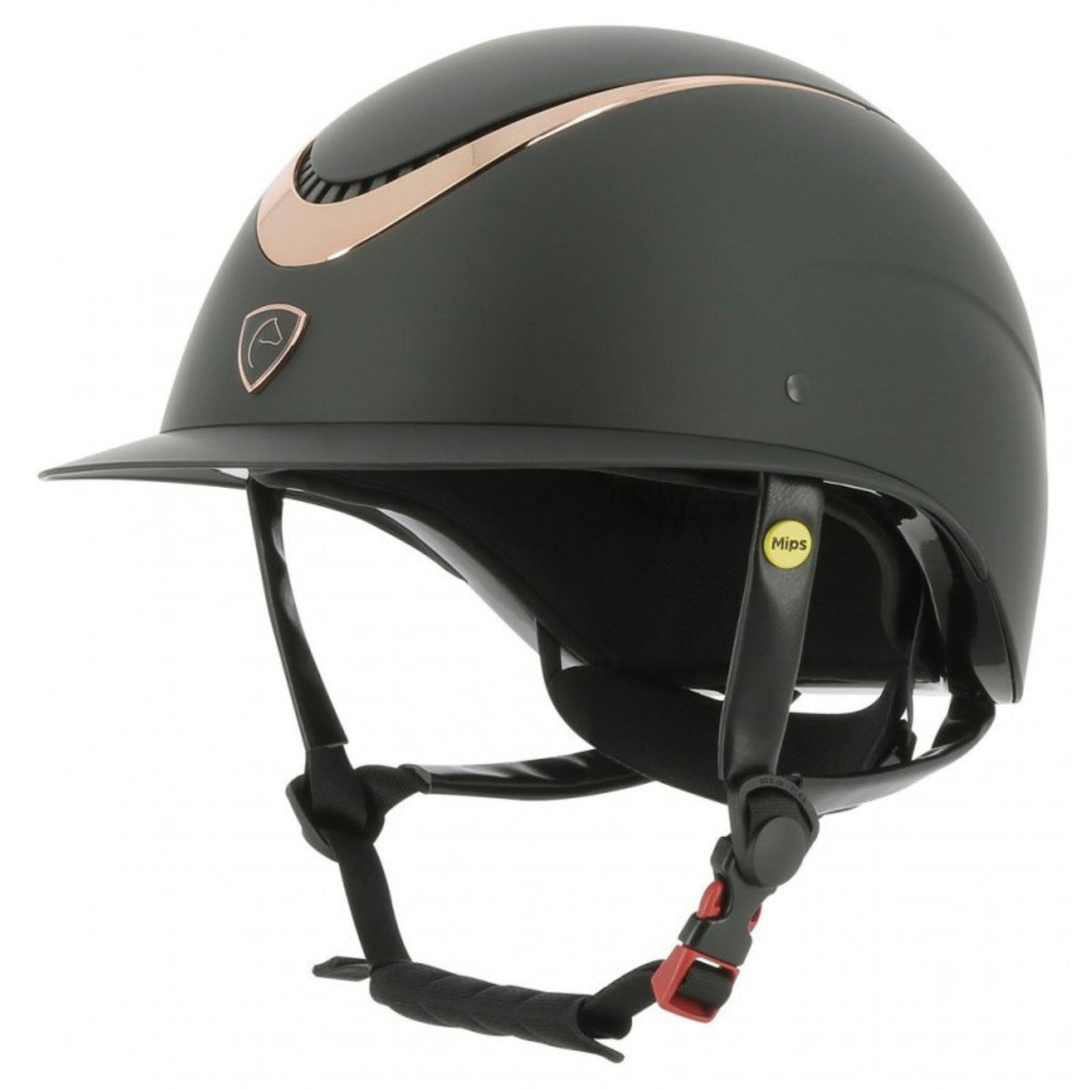 rose gold helmet showing the mips badge 