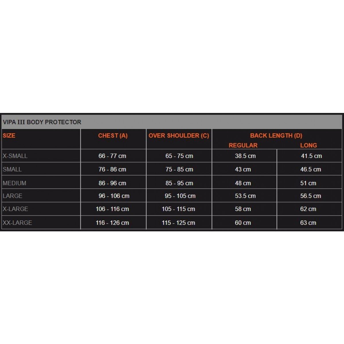 size chart